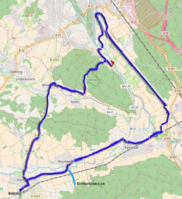 OpenStreetMap Karte mit Radwanderwegen